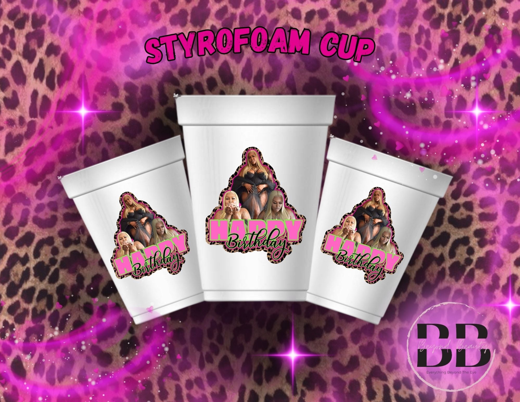 Cheetah Girl Foam Cup Template